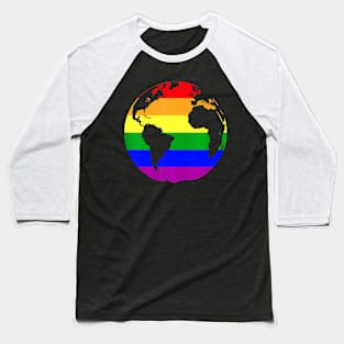 Earth Day Lgbt Gay Pride Rainbow Baseball T-Shirt